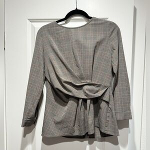 Ann Taylor stripe drape front top blouse